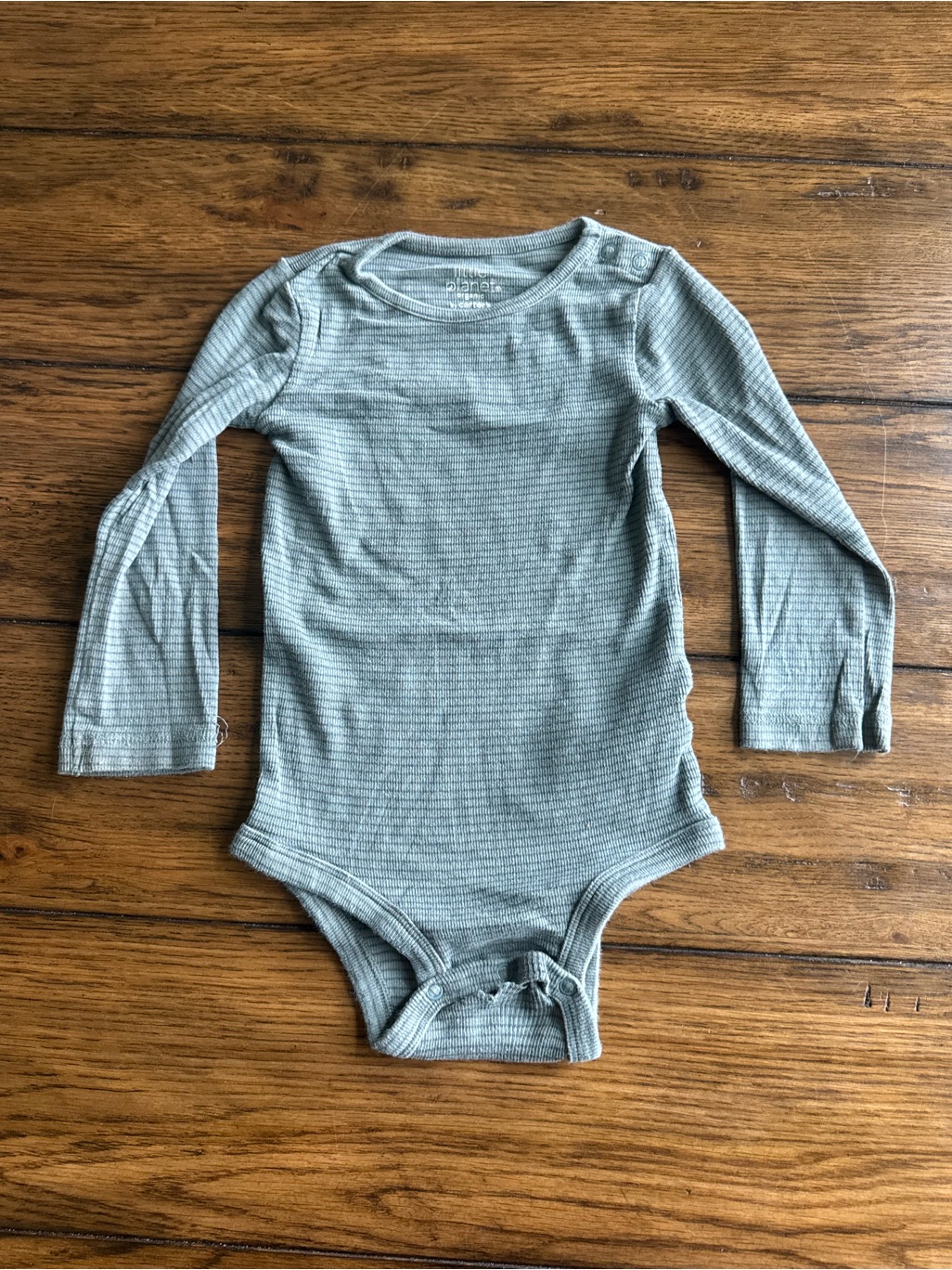 Carter's Long-Sleeve One-Piece Bodysuit In Dusty Blue